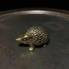 191 真鍮 置物 ハリネズミ ビンテージ 風水 開運 金運 グッズ リアル
