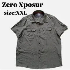 【Zero Xposur】 半袖シャツ （XXL） カーキ ポケット付き メンズ