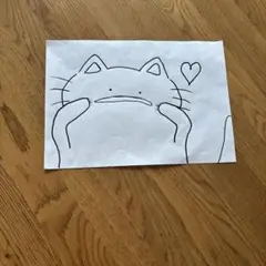 【匿名配送】 猫 手書き イラスト