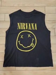 NIRVANA ヴィンテージ加工ノースリーブTシャツ
