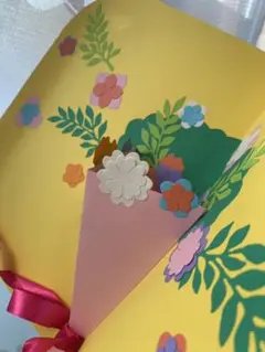 花束　飛び出す寄せ書き　完成品