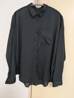 GU 黒 シフォンシャツ Lサイズ