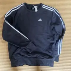 adidas 黒 ストライプ トレーナー M