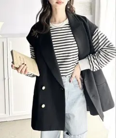 ☆美品classicalelfサイドスリットオーバーサイズダブルベスト