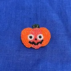 ハロウィン　カボチャNo.1 ビーズブローチ