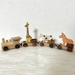 レトロ♪ アニマル　磁石連結　木製列車