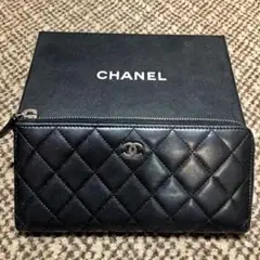 CHANEL ラムスキン マトラッセL字ファスナー長財布
