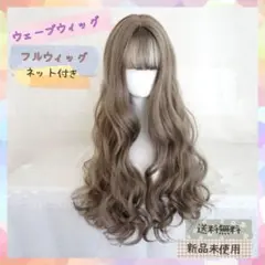 フルウィッグ ウィッグ ロングカール 巻き アッシュグレー 耐熱 ネット付き