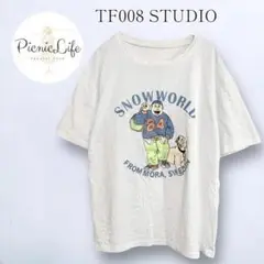 【TF008 STUDIO】ビッグプリントTシャツ 半袖カットソー ヴィンテージ
