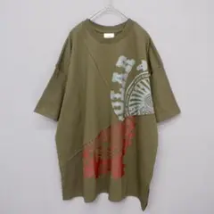 ＊スカラー　152752：スカラーロゴ柄 リメイク風Tシャツ