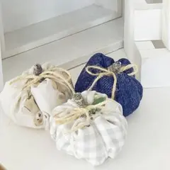 【３個３４４円】　かぼちゃ　ハロウィン　南瓜　インテリア　チェック　小物　飾り