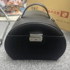 【新品未使用】おしゃれなジュエリーボックスミラー、鍵付きブラック貴金属　値下げ