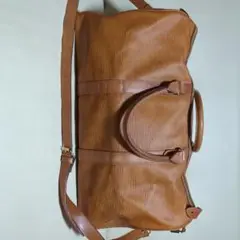 ブラウン ボストンバッグ 合成皮革