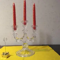 クリスタル　3本立てキャンドルホルダー