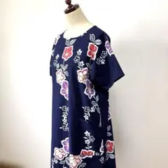 浴衣リメイク　ロングワンピース　半袖(272)