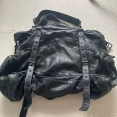 レザー ボストンバッグ 黒 y2k archive