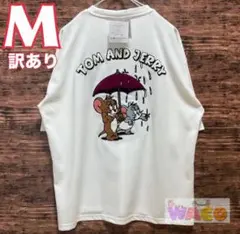 トムとジェリー　メンズ　タフィー　Tシャツ　雨　傘　刺繍
