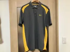 UNDER ARMOUR アンダーアーマー メンズポロシャツ グレー×黄L 美品