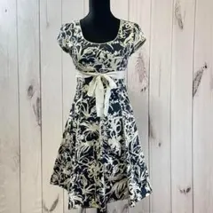 エクスプレッションズ【5】ワンピース トップス ネイビー コットン リボン