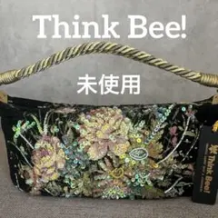 未使用タグ付Think Bee！シンクビー ビーズ　スパンコール花柄ハンドバッグ
