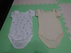 ベビー服　半袖　ロンパース　かぶり　アニマル　イエロー