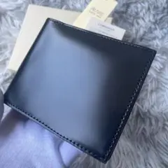 【未使用保管品】 プレリー コードバン 二つ折り財布 ブラック