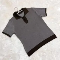N.Y.C.C ＊ トップス えり付き スキッパーポロ ブラウン (M)