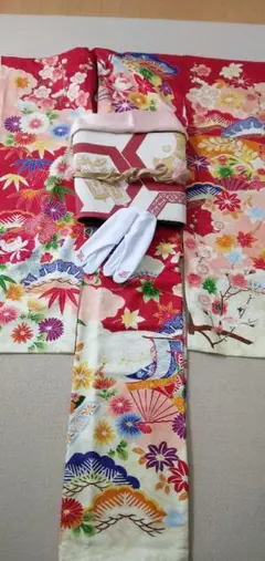 ★華やか!振袖 4点セット!⭐ポイントラメ刺繍★美品・成人式