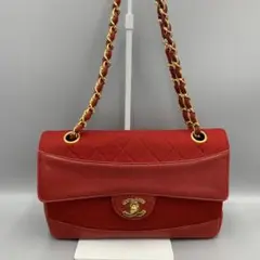 CHANEL シャネル マトラッセ チェーンショルダーバッグ ターンロック 赤