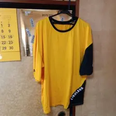 LIKULANG イエロー ブラック Tシャツ 7分袖・4L