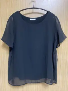 GU ジーユー　レイヤードTシャツ　ブラウス　ブラック　黒