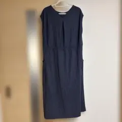 ノースリーブ ネイビー ワンピース L