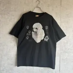 90s プードル　ブラック　s/s　カナダ製　ビンテージ　犬　L 希少品