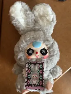 Babythree うさぎ　グレー　泣き目