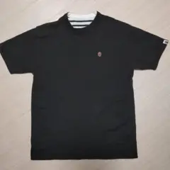 美品！ブラック ストライプリバーシブル 半袖Tシャツ サイズL
