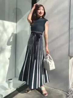 【マーキュリーデュオ】ノースリーブロングワンピース ストライプ Sサイズ