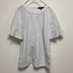 BANANA REPUBLIC フリル袖ドットシャツ XS