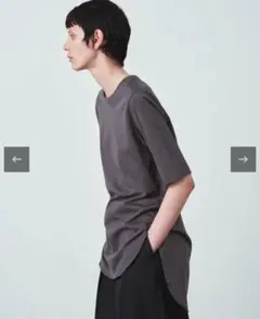 ATONエイトン　ROUND HEM T-SHIRT ダークグレー系　2