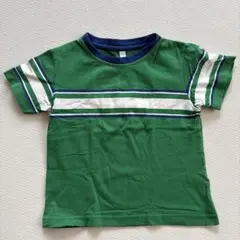 緑のストライプTシャツ 110サイズ 10番
