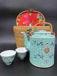 豆青釉青花花鳥紋マクワウリ缶 茶道具 香道具 景徳鎮 陶磁器 装飾品工芸品置物 fa8abea33cf810d05498d267bffee6