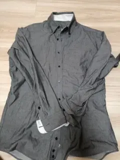 中古美品メンズダークグレー 長袖シャツ L