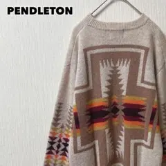 PENDLETON ペンドルトン クルーネック セーター ニット ベージュ M