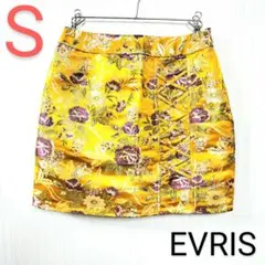 EVRIS　エヴリス　花刺繍ミニスカート　ミニスカ　イエロー　S　匿名配送