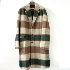 DRIES VAN NOTEN チェスターコート ブロックチェック アルパカ混