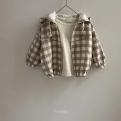 新品　minirobe check windbreak 韓国子供服　上着　パーカ