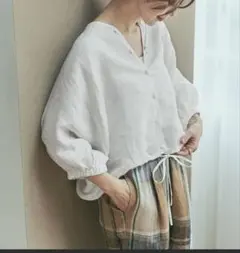URBAN RESEARCH DOORS リネンドロストドルマンブラウス