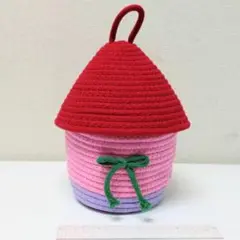 小物入れ　収納ボックス　家　赤　ピンク　紫　屋根付き