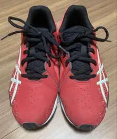 最終価格　asics アシックス　スニーカー　靴23.5cm 赤　レーザー