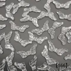 【166】天使の羽アクリルビーズ 29㎜ 100個 350円