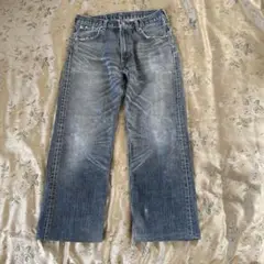 Levi's ワイドレッグデニム ブルー　31インチ　メンズL ダメージ加工